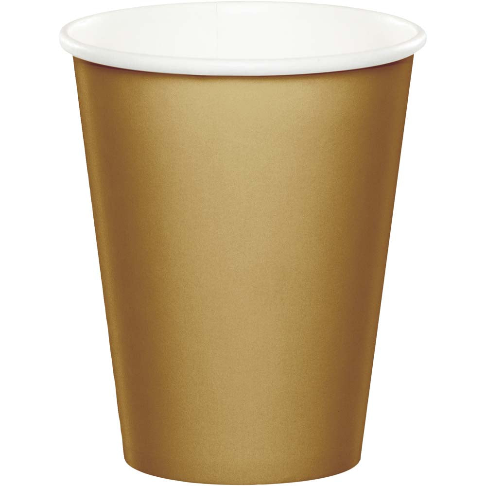 Glittering Gold 9oz Hot/Cold Cups