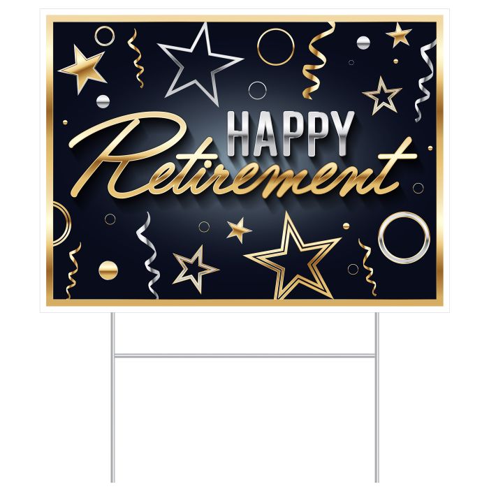 Plastic Happy Retirement Yard Sign