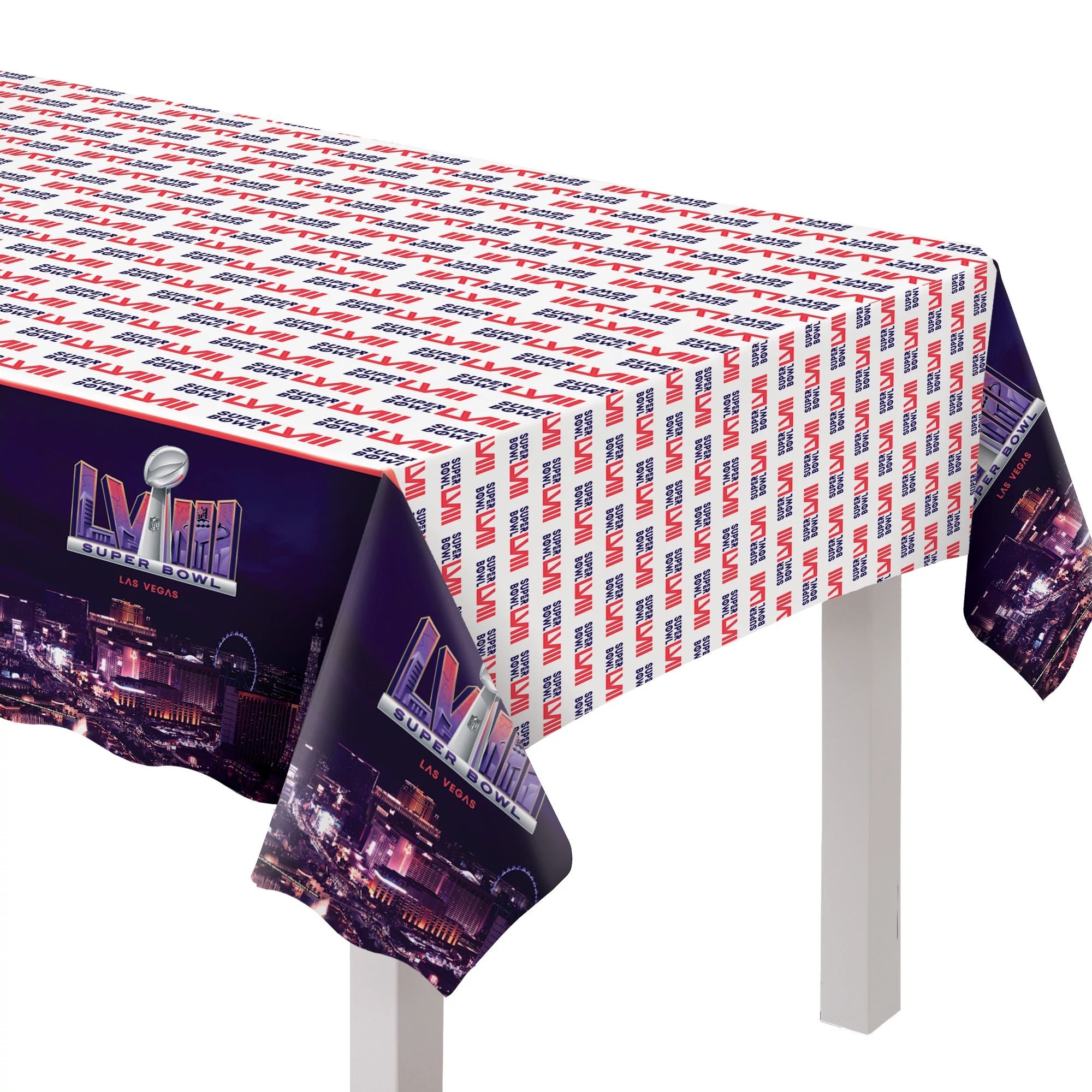 Super Bowl LVIII Plastic Table Cover, All-Over-Print
