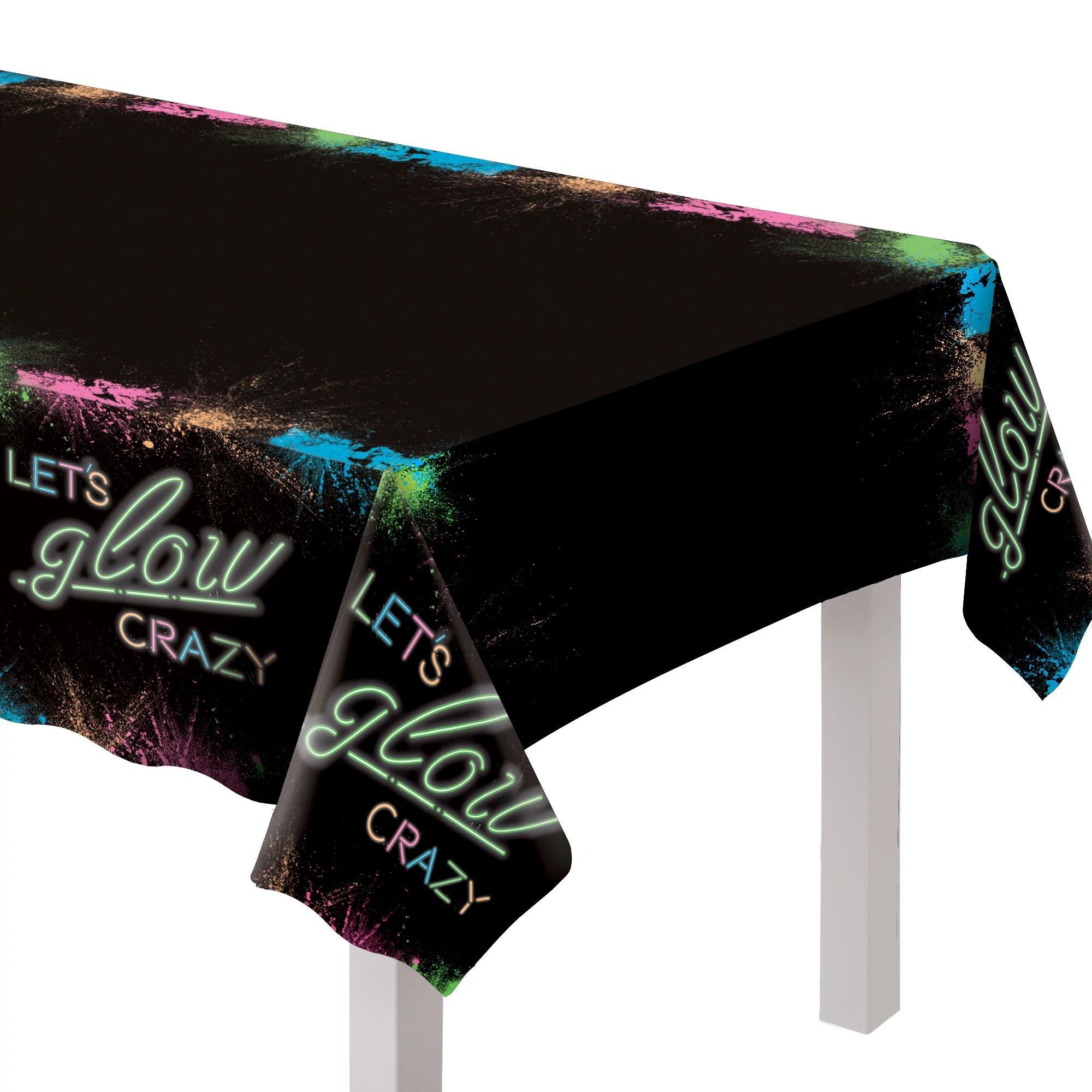 Let's Glow Crazy Plastic Table Cover