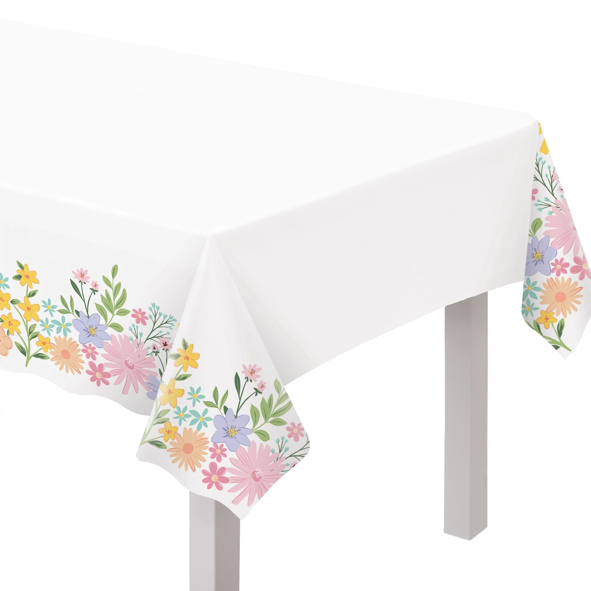 Springtime Blooms Plastic Table Cover