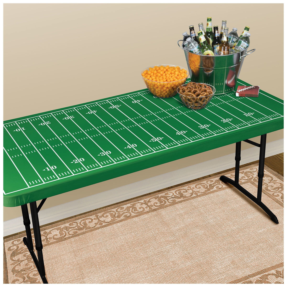 Football Field Table Cover w/Elastic Edge