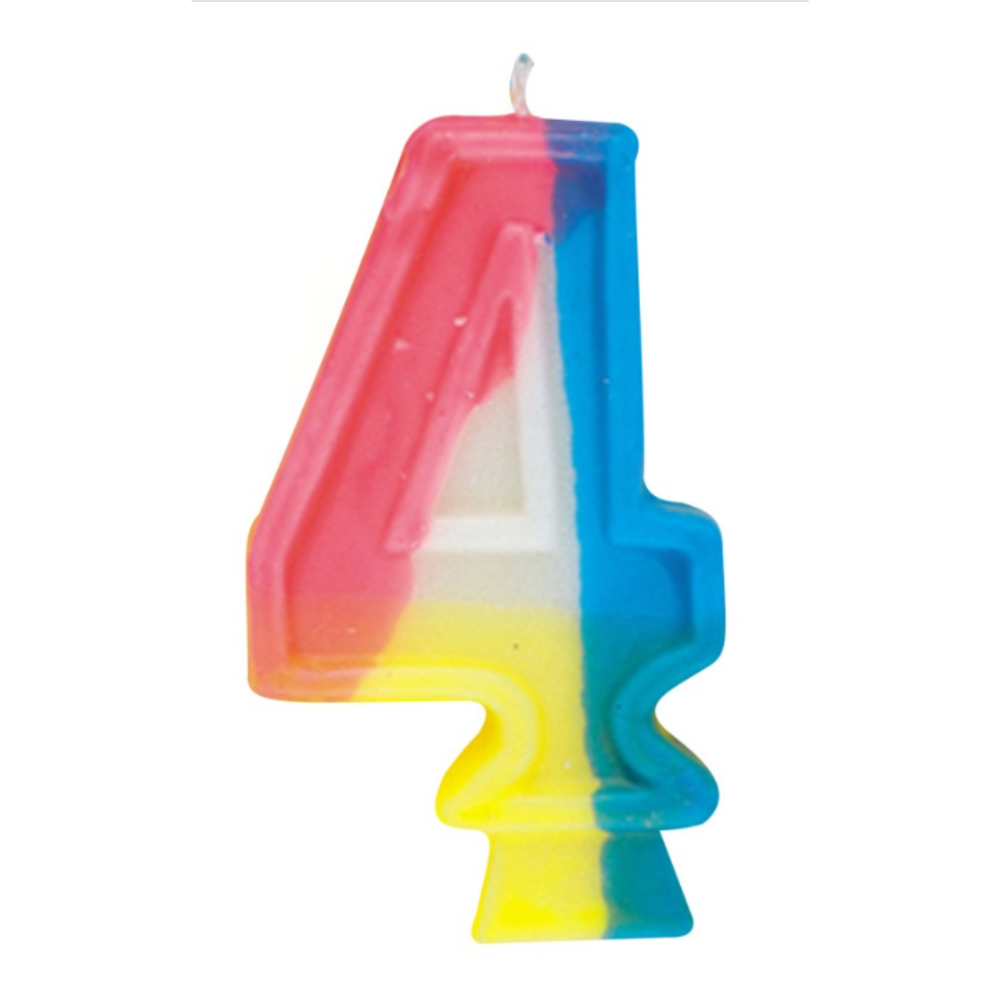 Numbers Rainbow Birthday Candle