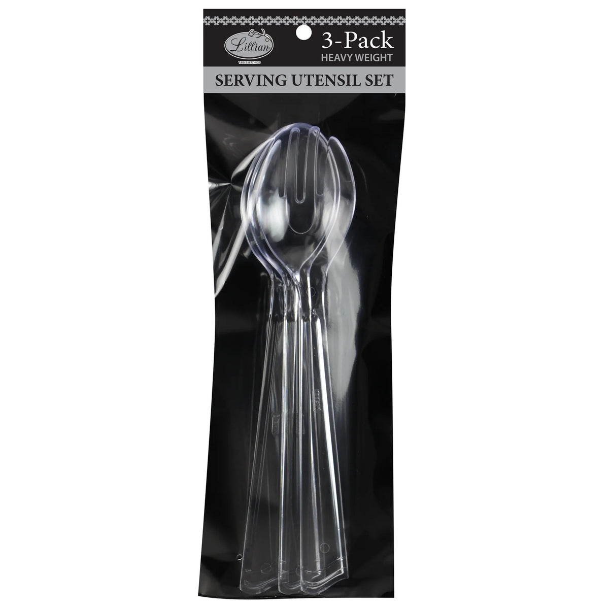 Clear 3-Pack Serving Utensils Set