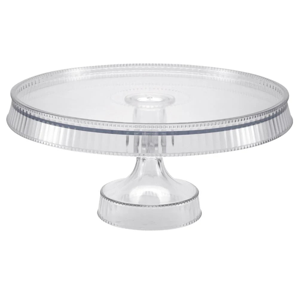 Premium Extra Heavy Weight Plastic Cake Stand - Clear