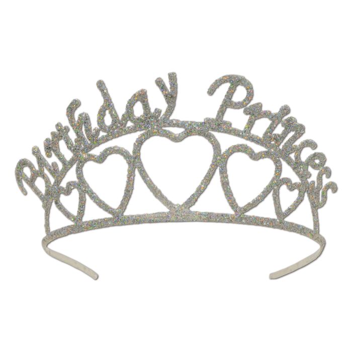 Glittered Metal Birthday Princess Tiara