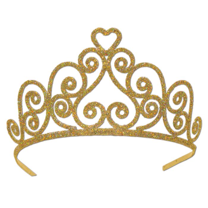 Glittered Metal Tiara - Gold
