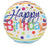 4" INFLATED HBD STRIPES STICK BALLOON