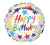 4" INFLATED HBD STARS ON SILVER STICK BALLOON