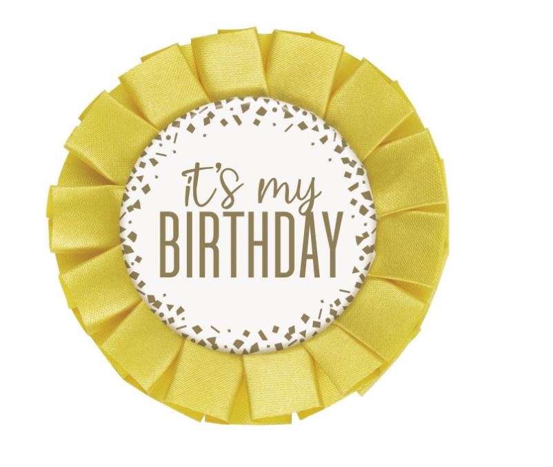 Gold Foil Confetti "It's My Birthday" Badge