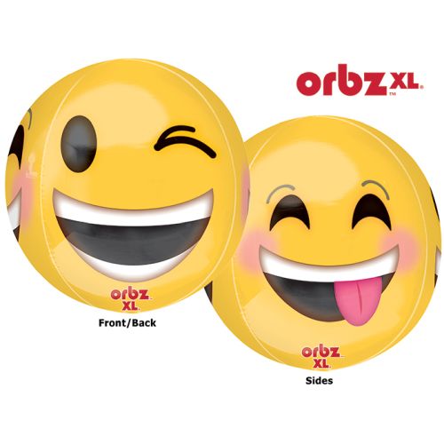 592 Emoji Orbz Balloon, 15 Inches, 1 Count