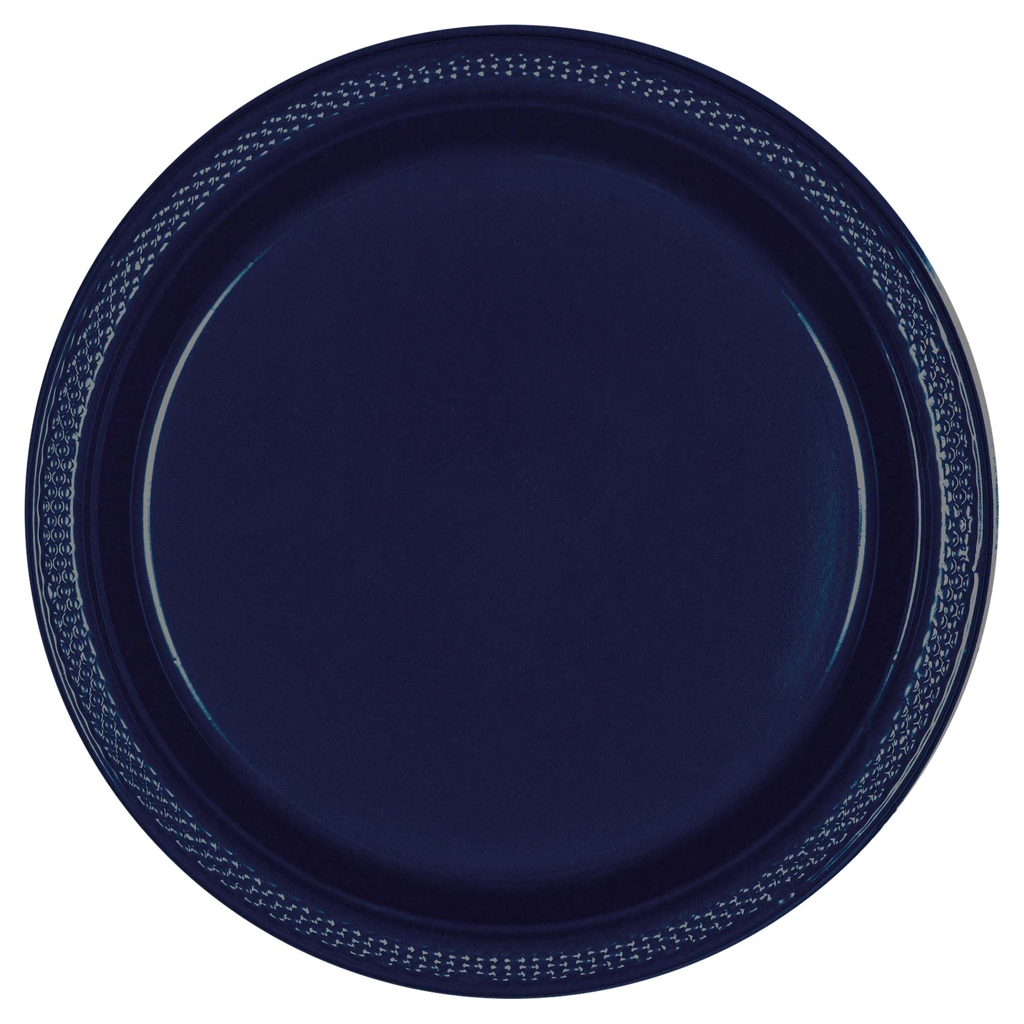 Big Party Pack True Navy Plastic Dinner Plates 50ct