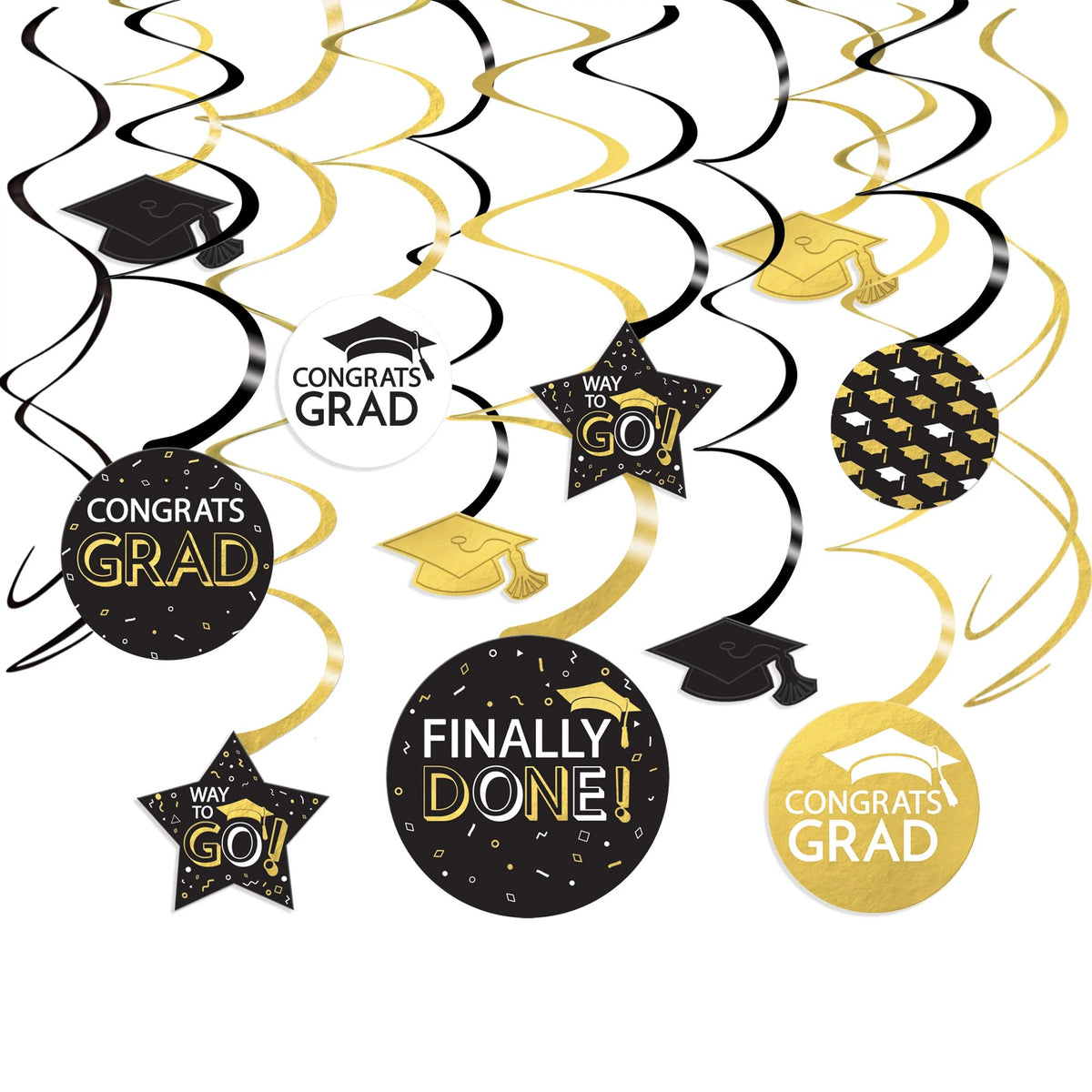 Grad Mega Value Pack Swirl Decorations