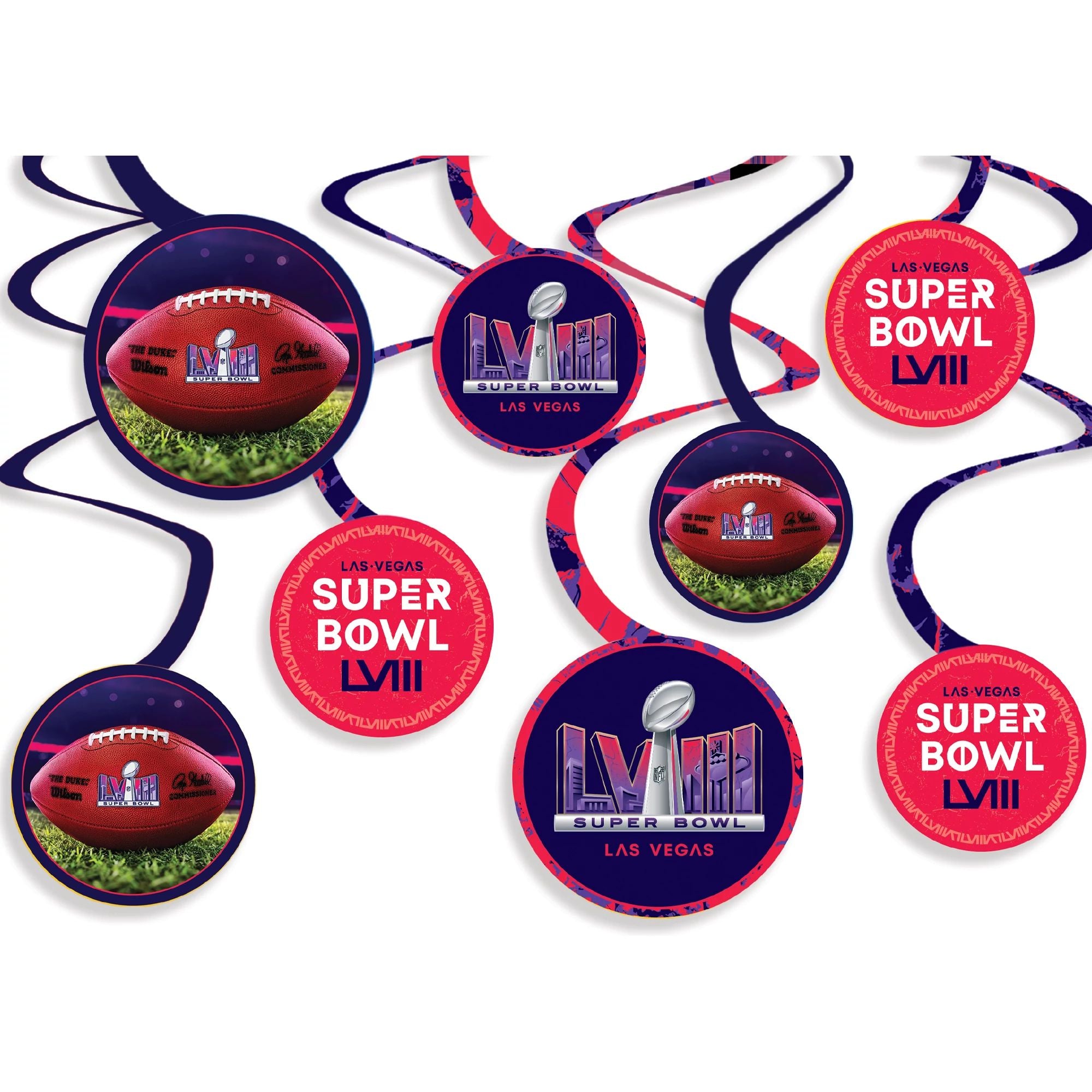 Super Bowl LVIII Spiral Decorations