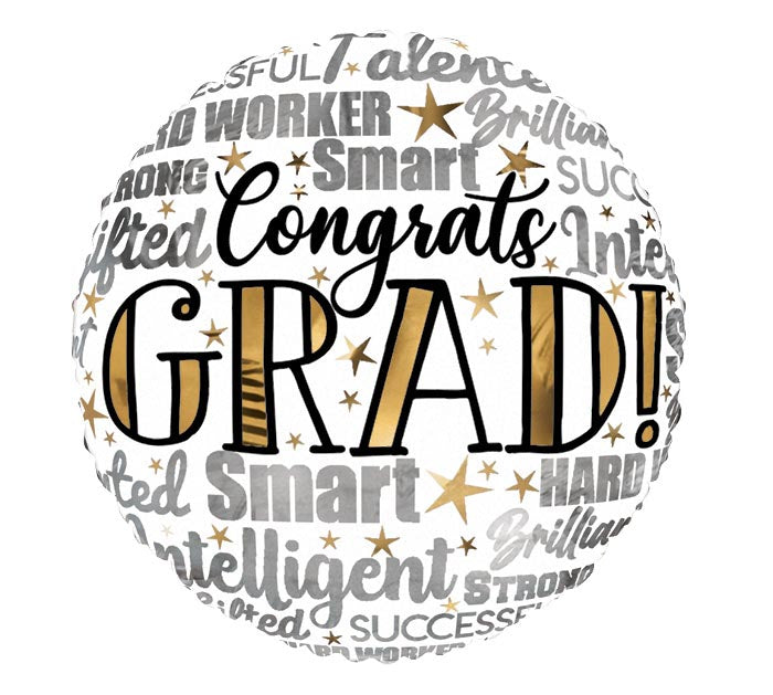 17" Congrats Grad Words Foil Balloon