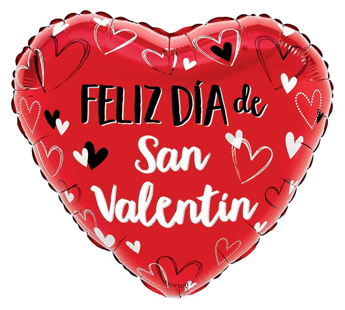 17" FELIZ DIA DE SAN VALENTIN Valetine's Day Balloon
