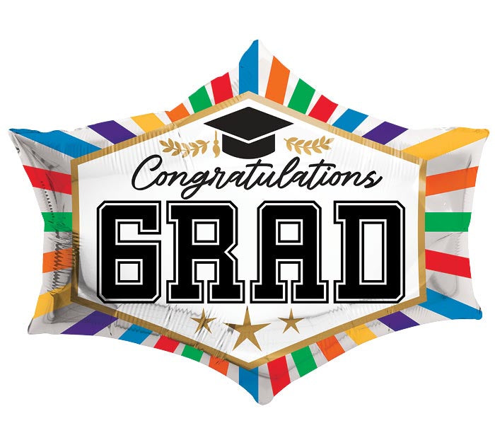 30" PKG STRIPES CONGRATULATIONS GRAD