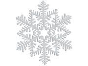Christmas Glitter Snowflake Decorations, 6-1/2" X 6-1/2", Silver
