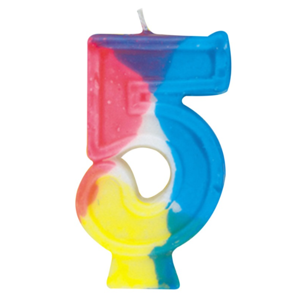 Numbers Rainbow Birthday Candle
