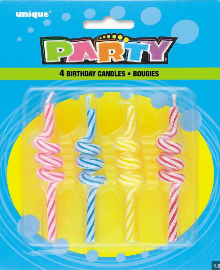 Coil Striped Birthday Candles