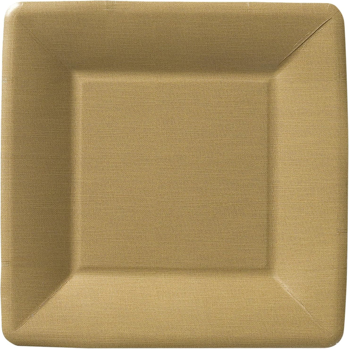 Square Plate Linen Gold 8 Inch, 8 Count