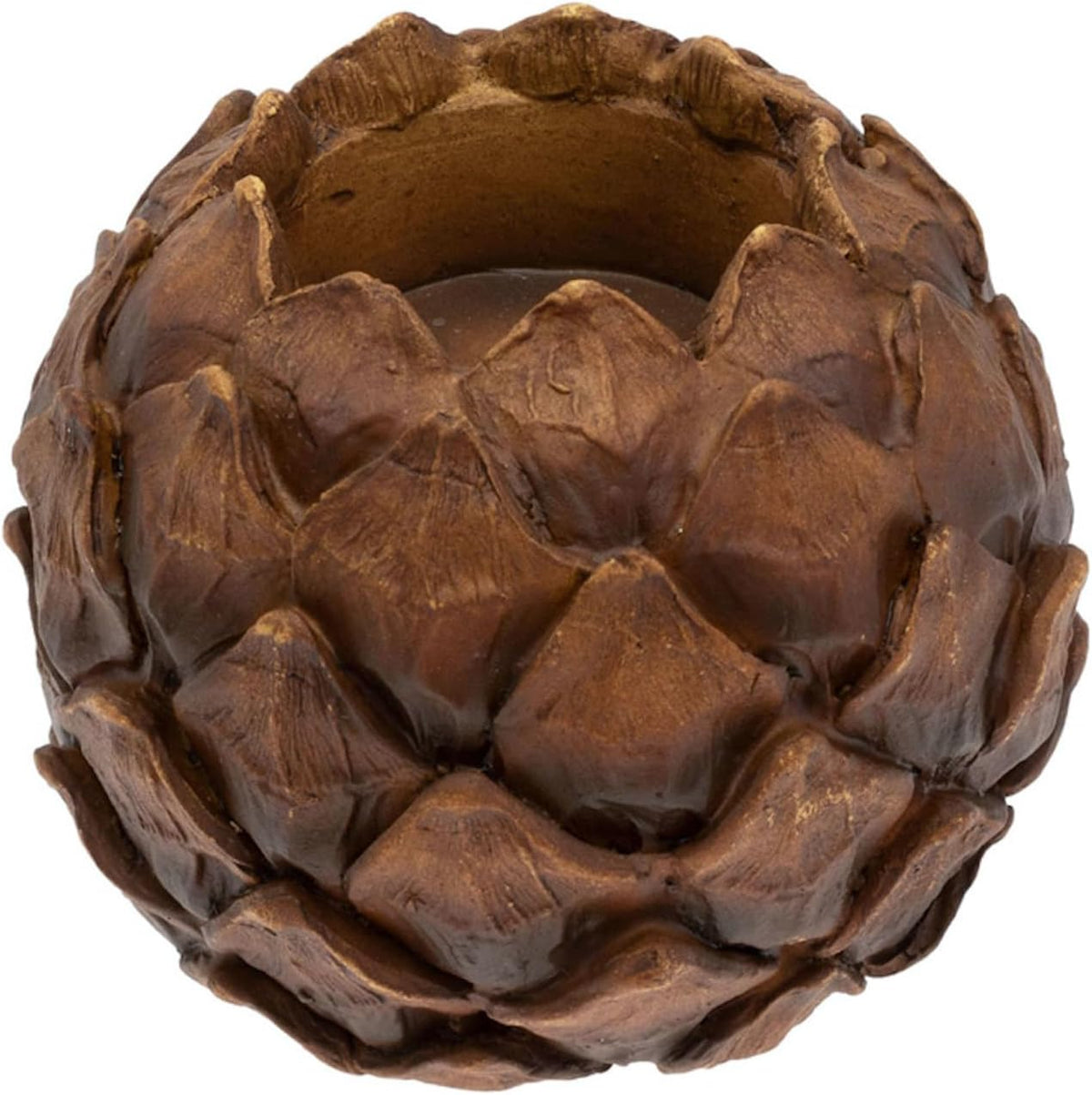 Tealight Candle Holder Tabletop Shelf Mantel Decorations for Home, 3.25", Natural Pinecone