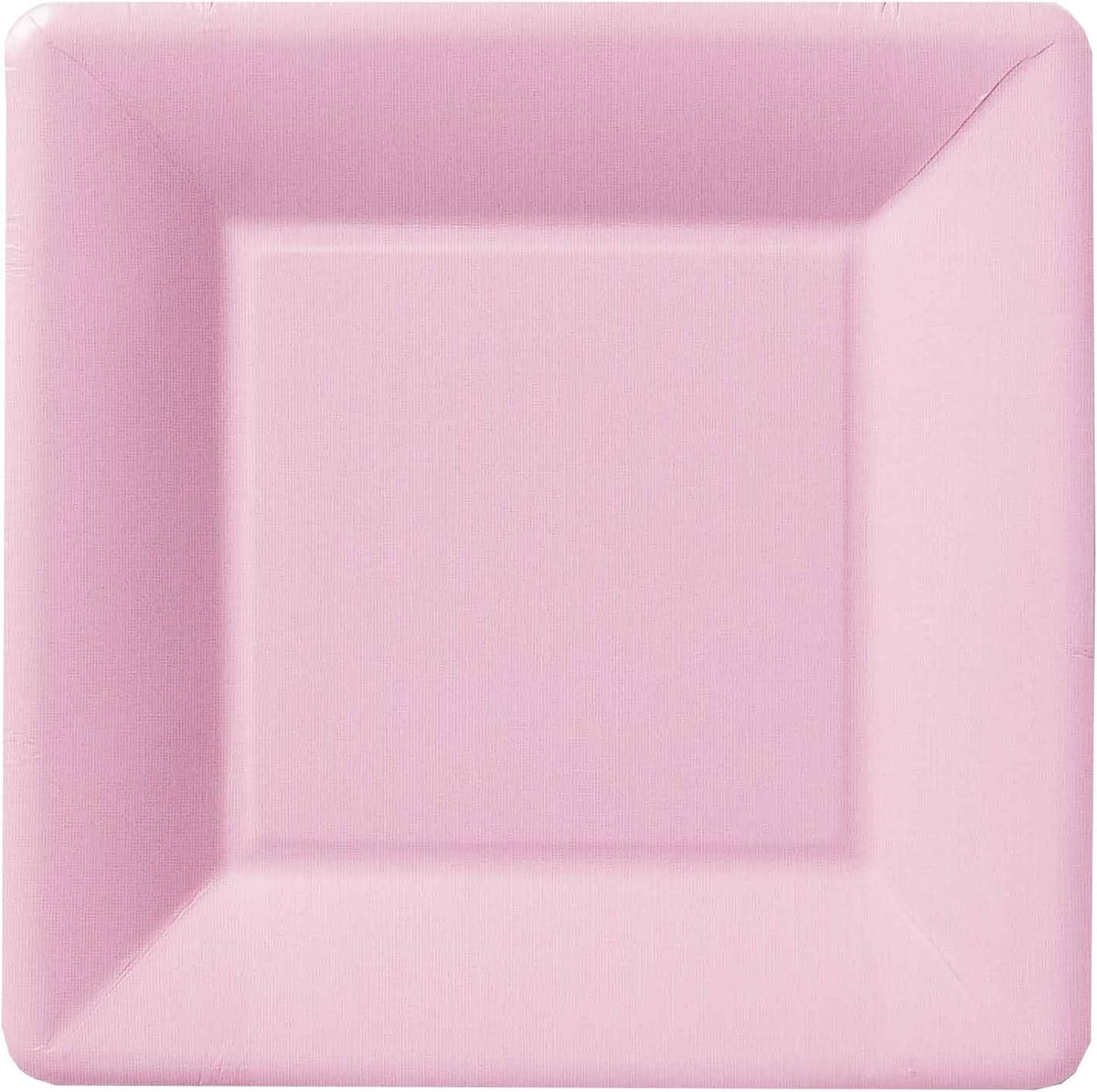Heavy Duty Paper Plates Solid Linen Disposable Dessert/Appetizer Plate Pack, 7" Square, Rose, 8-Count
