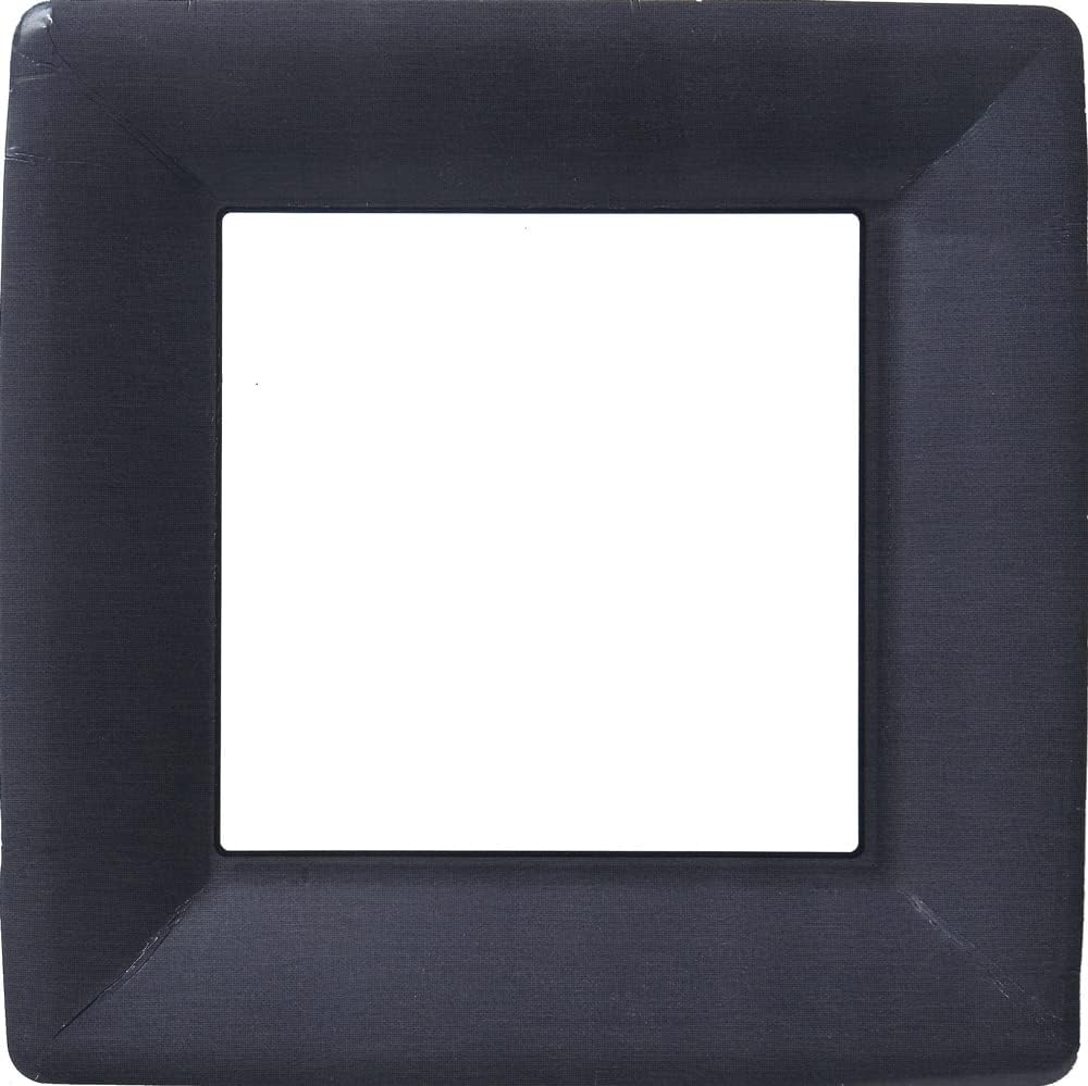 Plates Classic Linen Black Square 10 Inch, 8 Count