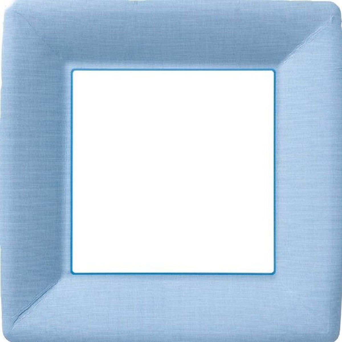 International IHR Classic Linen Square Disposable Dinner Paper Plates, 10-Inches, Light Blue, 8