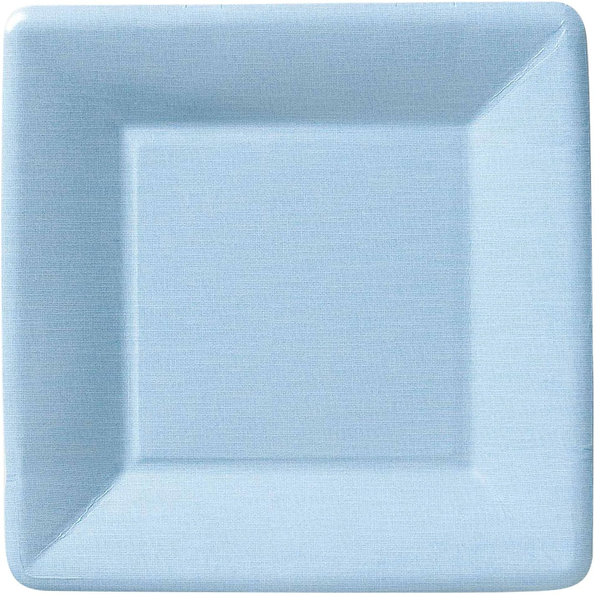 8 Count Square Paper Plates, 7-Inch, Classic Linen Light Blue
