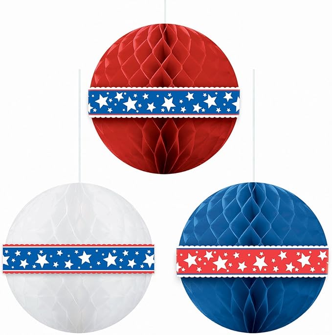 Patriotic Honeycomb Ball Assortment