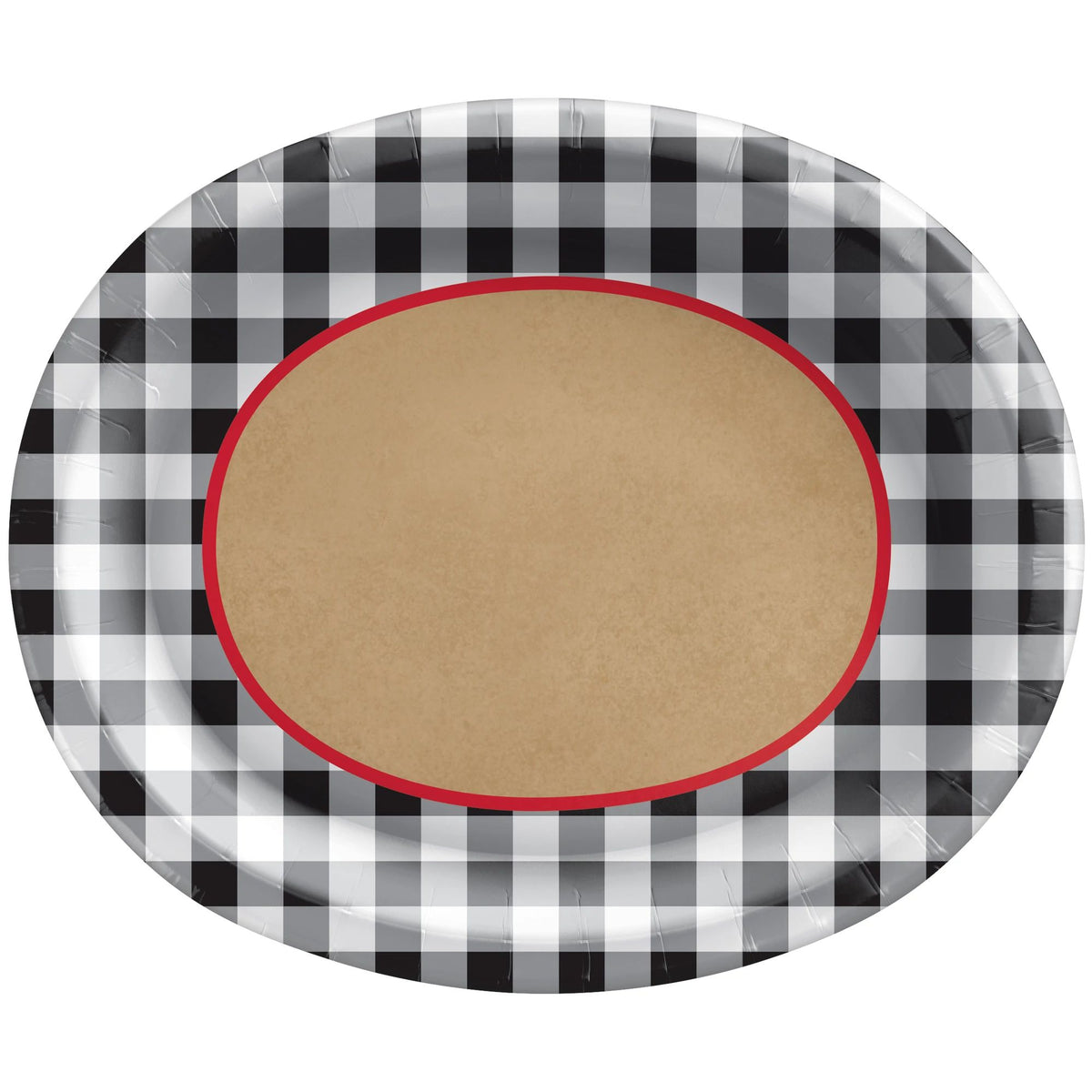 Black Gingham 12&quot; Oval Papers