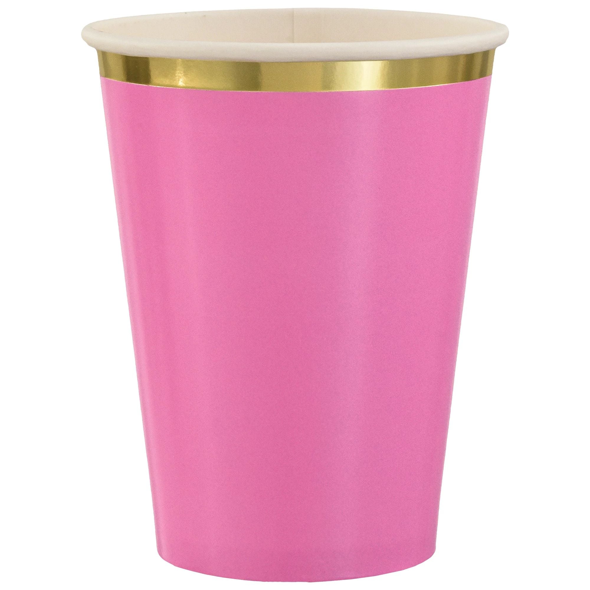 Paper Cup w/hot stamp 12 oz Cup - Bright Pink