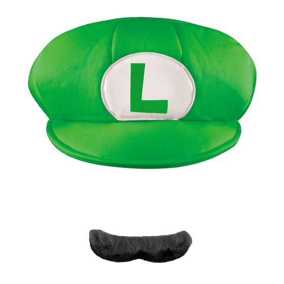 Luigi Adult Hat &amp; Mustache
