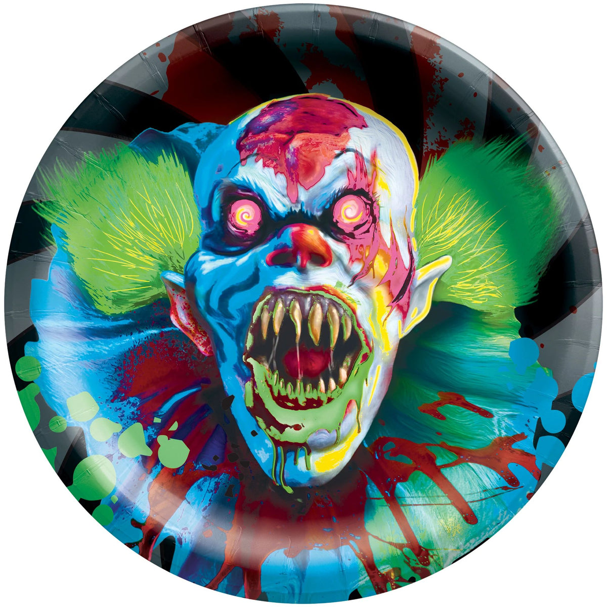 Creepy Carnival Blacklight 6 3/4&quot; Round Plates