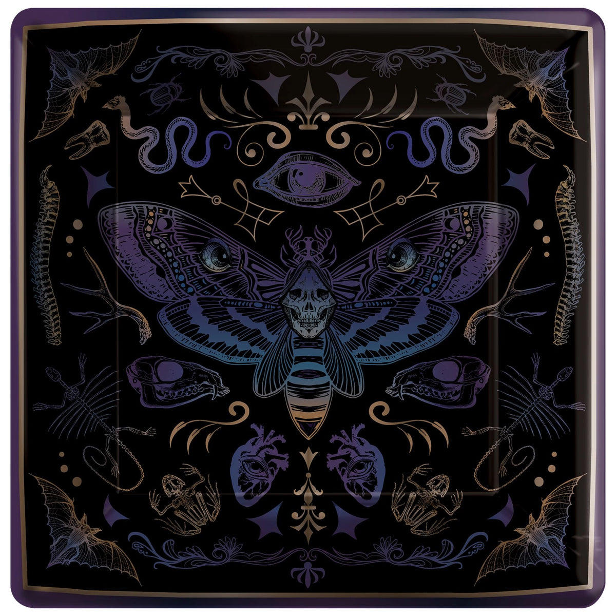 Dark Academia 7&quot; Square Plates