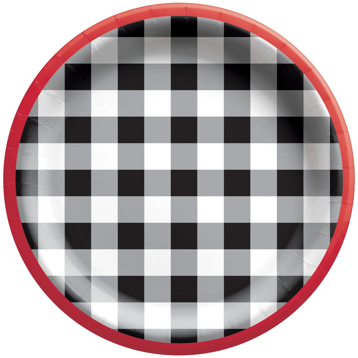 Black Gingham 6 3/4&quot; Round Plates