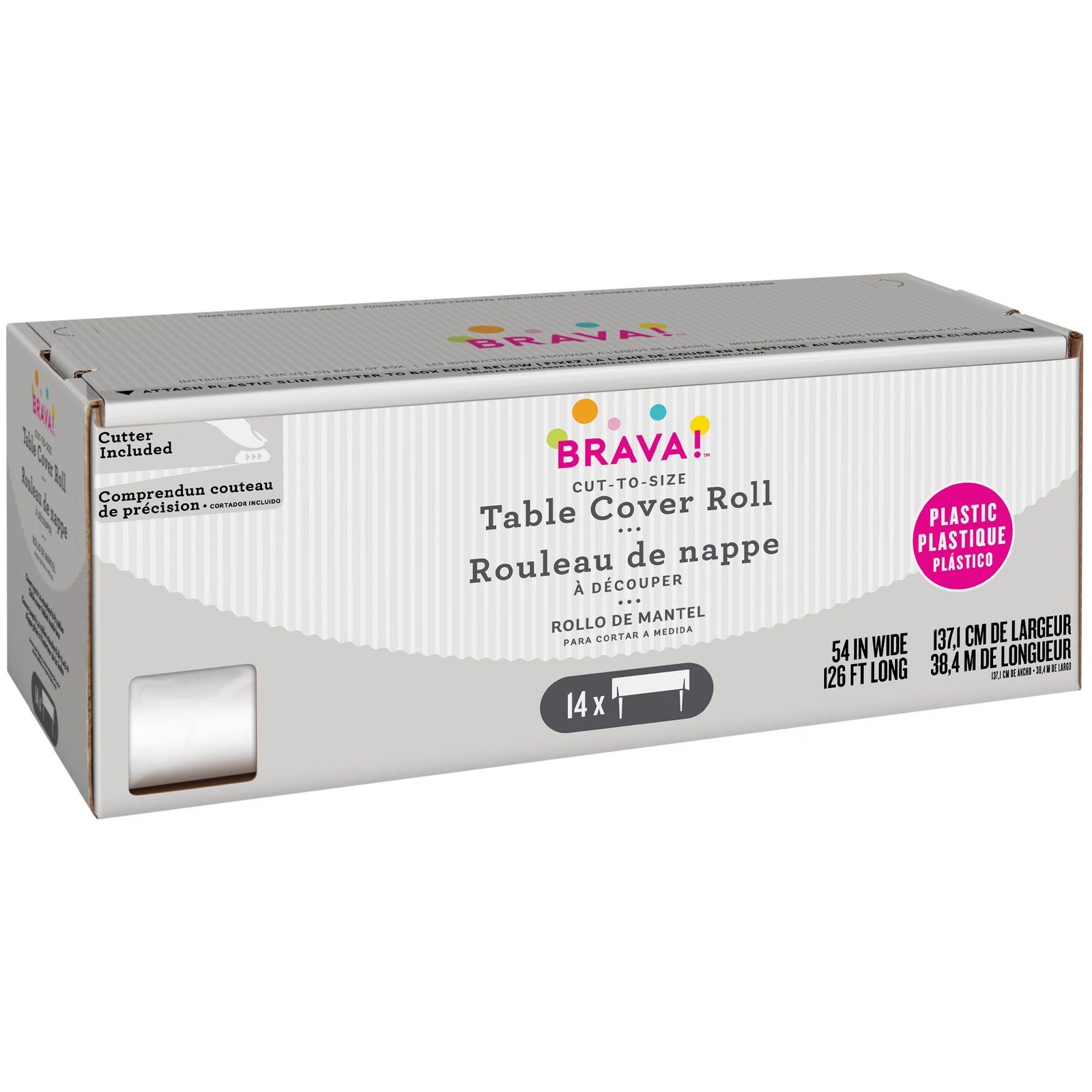 Frosty White - Boxed Plastic Table Roll