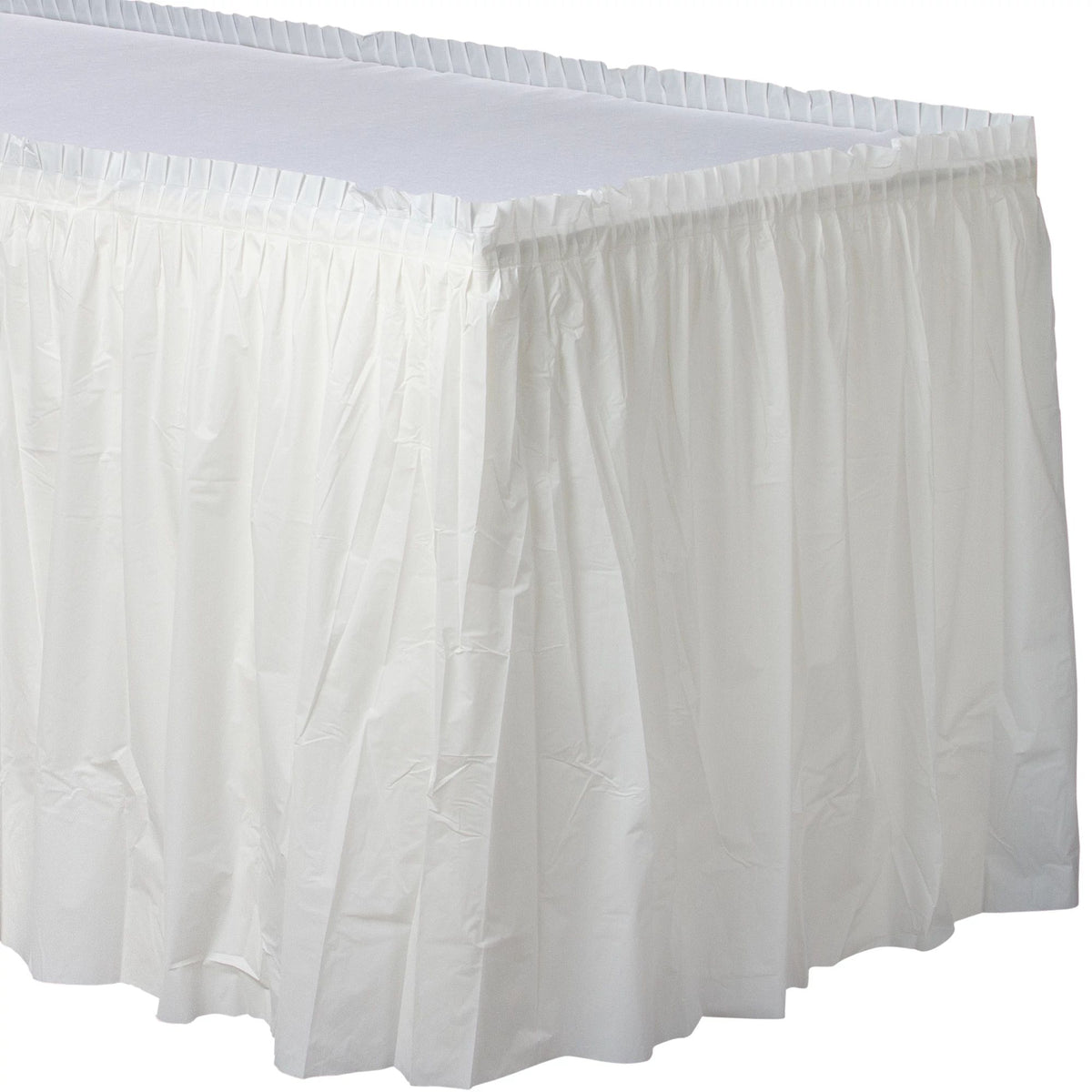 Plastic Table Skirt - Frosty White