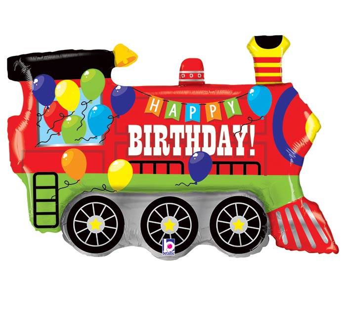 105 37&quot; BIRTHDAY PARTY TRAIN SHAPE FOIL BALLOON