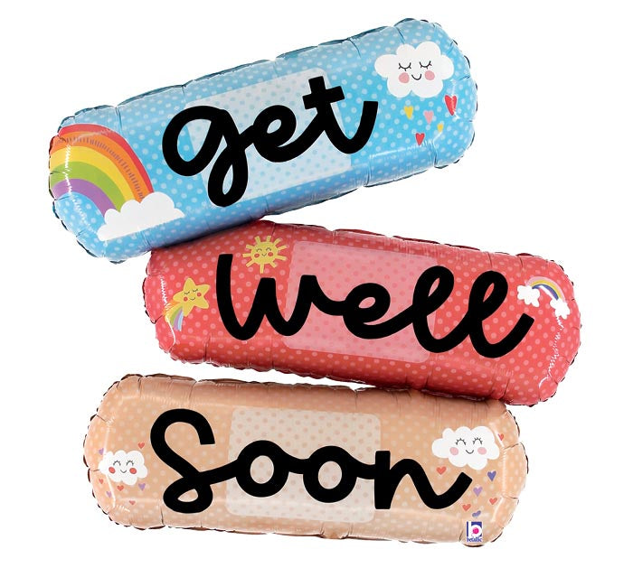 572 34&quot; CHEERFUL GET WELL BANDAGES FOIL BALLOON