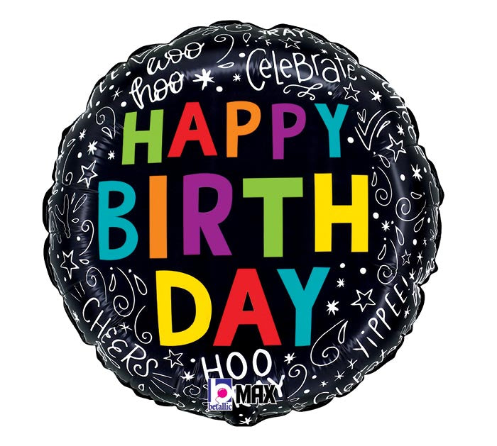 235 18" PKG BIRTHDAY DOODLES BALLOON