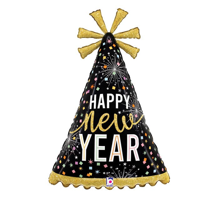 32" PKG HAPPY NEW YEAR PARTY HAT SHAPE