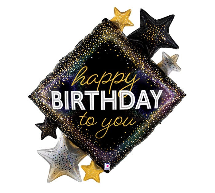269 38" METALLIC HBD DIAMOND GLITTER HOLOGRAPHIC FOIL BALLOON