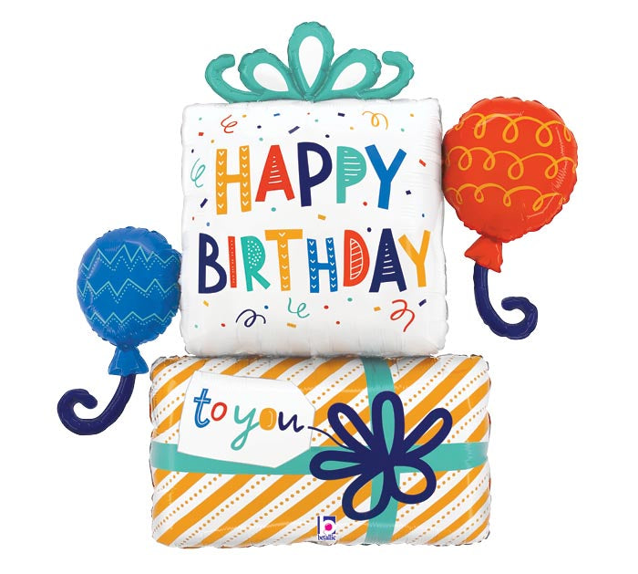 262 35" BIRTHDAY GIFT BALLOONS SHAPE FOIL BALLOON