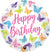 239A 30" Happy Birthday Butterflies Foil Balloon
