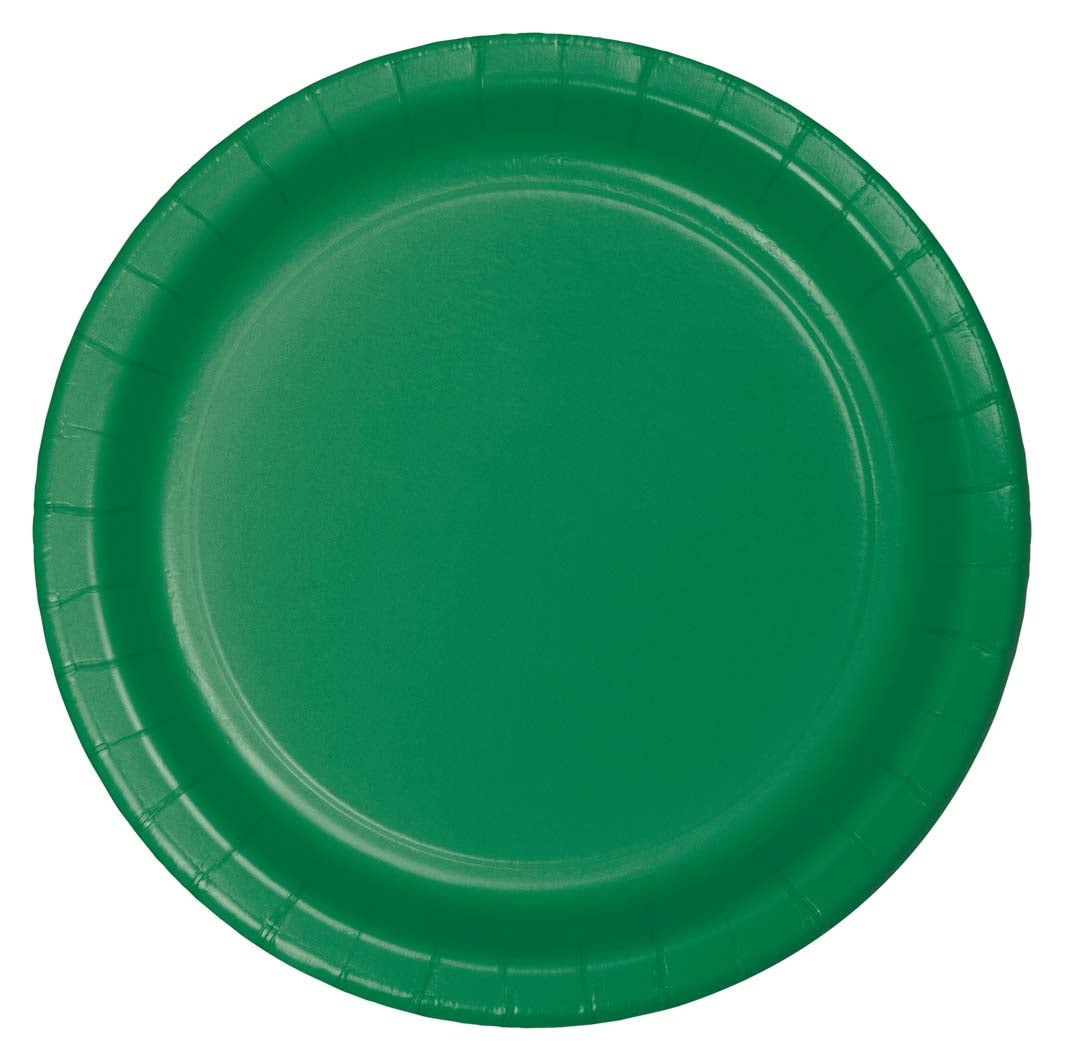 7" Paper Luncheon Plates - Emerald Green