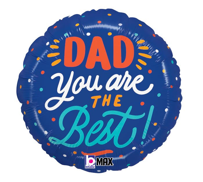 B012 18" DAD FATHER'S DAY BRIGHT BANNER ROUND Balloon