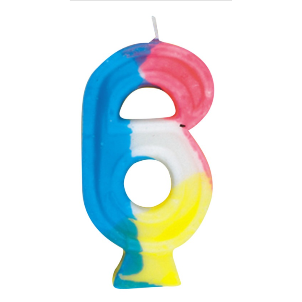 Numbers Rainbow Birthday Candle