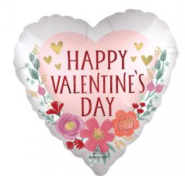 18" Happy Valentine's Day Romantic Flowers Balloon